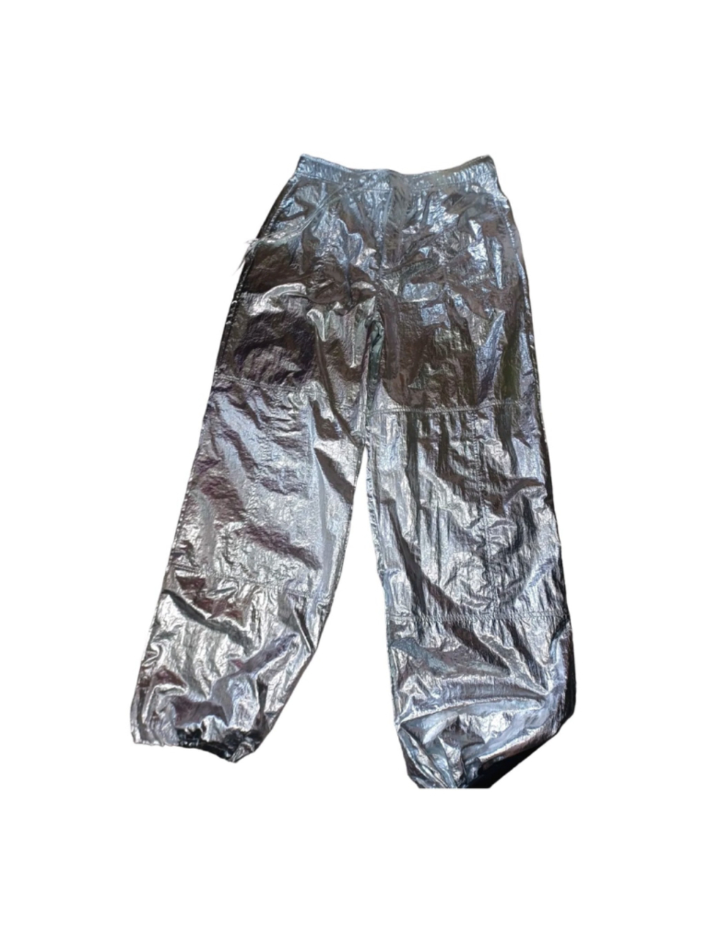 ZARA WOMAN NEW SILVER HIGH WAIST PANTS M